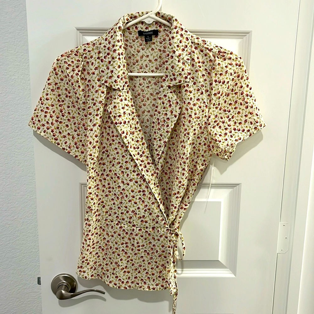 Floral wrap peplum top from Adored Vintage
